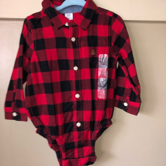 Baby GAP red flannel onesie - Picture 1 of 1